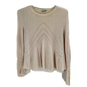 Lucky Brand Layered Knit Scoop Neck Sweater Sz Small